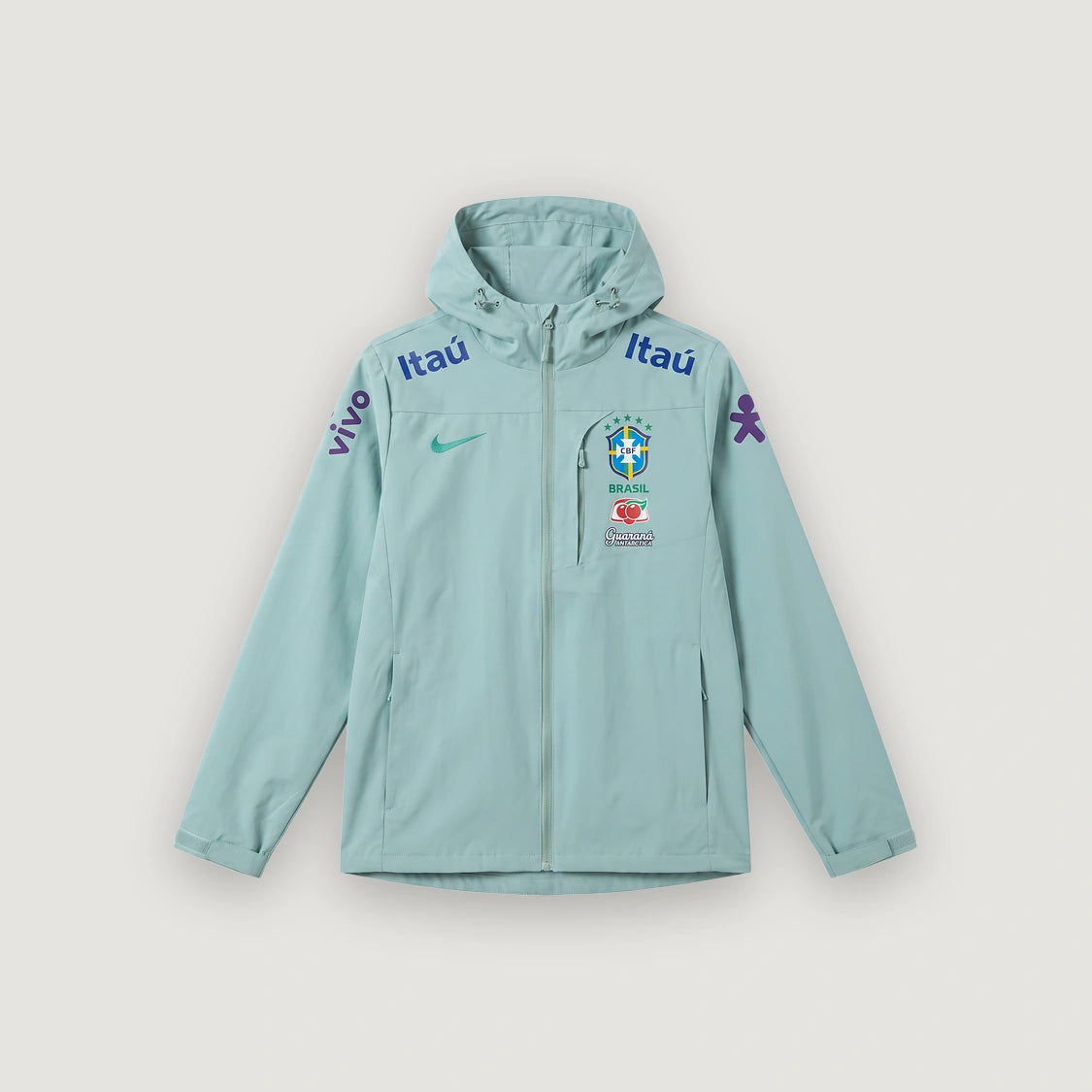 Veste Brésil verte à capuche — vue avant