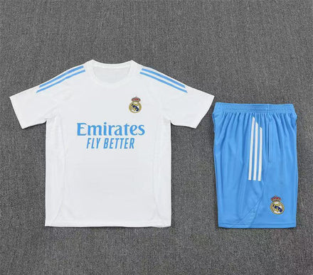 Maillot + short Real Madrid Blanc & Bleu clair 25/26