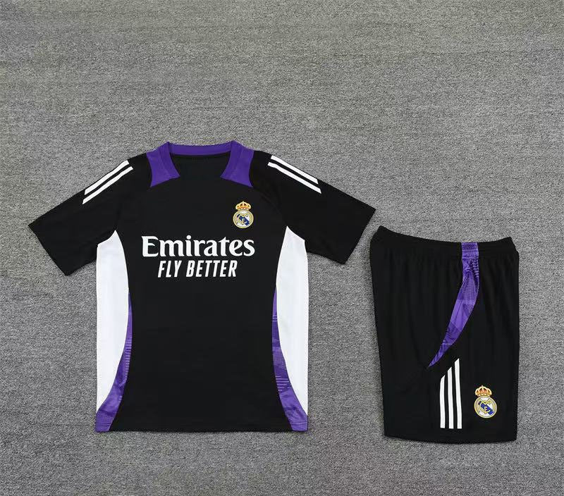 Maillot + short Real Madrid Noir & Blanc 24/25